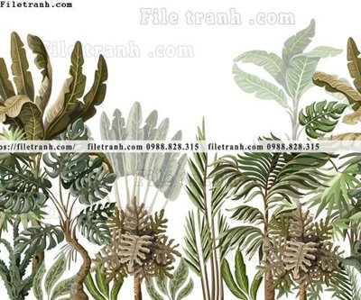 File tranh buc anh ve la rung cay nhiet doi chau Au co dien141 (bản gốc) trang trí văn phòng