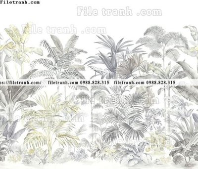 File gốc buc anh ve la rung cay nhiet doi chau Au co dien220 (in mica) làm quà tặng