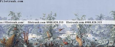 File gốc buc anh ve la rung cay nhiet doi chau Au co dien231 (in 3D) nghệ thuật