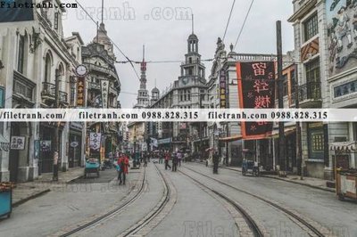 Download file buc anh ve pho co Thuong Hai 652 (gốc) in mica đèn LED