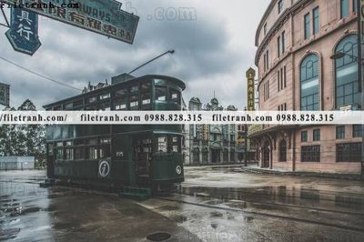 File tranh gốc buc anh ve pho co Thuong Hai 661 (bản quyền) độc đáo