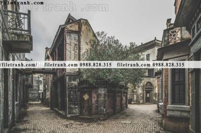 File tranh trang trí buc anh ve pho co Thuong Hai 670 (tải file gốc)