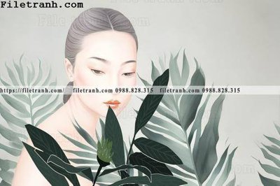 File gốc buc anh ve phu nu truu tuong cua Morandi 120 (in lụa) trang trí tường