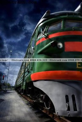 File gốc buc anh ve tau hoi nuoc 166 (in lụa) tranh phong thủy