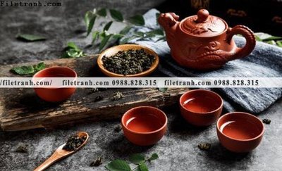 File gốc buc anh ve van hoa tra dao Trung Quoc 256 (in lụa) trang trí tường