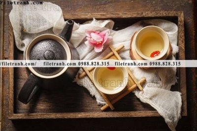 File tranh buc anh ve van hoa tra dao Trung Quoc 260 (gốc) in trên kính