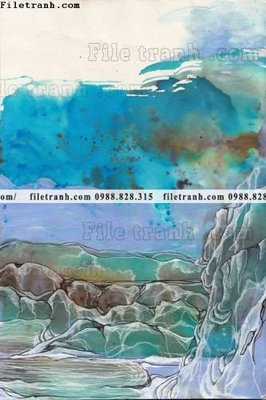 File gốc buc tranh Thien truu tuong moi cua Trung Quoc 637 (in tráng gương) hiện đại