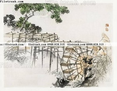 File in trần buc tranh co Nhat Ban 184 (bản gốc) bầu trời