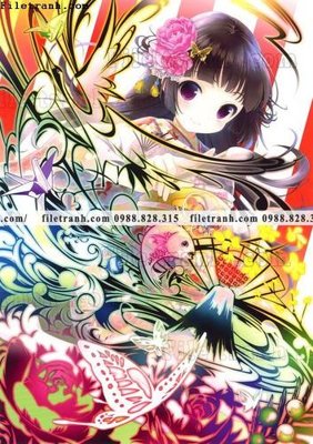 Tải file buc tranh doc anime nu hai chieu Nhat Ban 215 (ảnh gốc) file AI/EPS