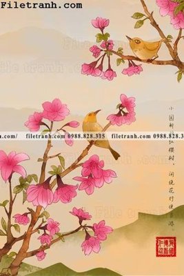 File gốc in ấn buc tranh hoa va chim co Trung Hoa 110 độ phân giải cao