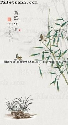 File PSD in ấn buc tranh muc ve hoa va chim Trung Quoc 116 (chất lượng cao)