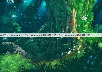 File gốc buc tranh phong canh hoat hinh gia khong gian 180 (trang trí) phòng làm việc