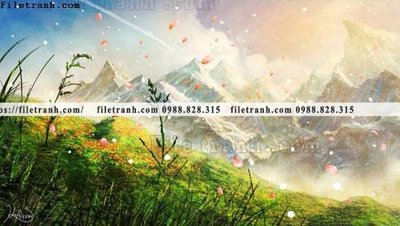 File tranh in trần buc tranh phong canh hoat hinh gia khong gian 234 (ảnh gốc siêu nét)