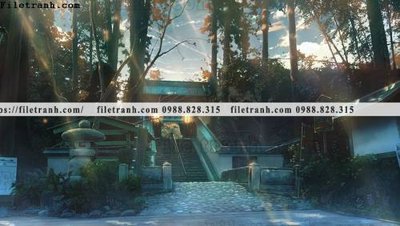 File tranh buc tranh phong canh hoat hinh gia khong gian 265 (bản gốc) treo quán cafe