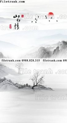 Download file buc tranh phong canh loi vao phong cach Trung Quoc moi 113 (gốc) in mica cao cấp