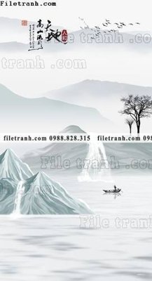 Tải file gốc buc tranh phong canh loi vao phong cach Trung Quoc moi 115 (in không vỡ ảnh)