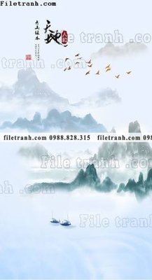 Download file buc tranh phong canh loi vao phong cach Trung Quoc moi 123 (gốc) in mica cao cấp
