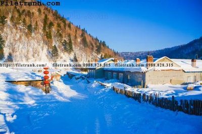 File tranh buc tranh phong canh nong thon 267 (file gốc) chuẩn màu in