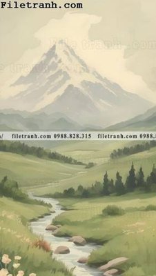 File tranh buc tranh phong canh son dau phong cach Bac Au 100 (bản gốc) in lụa 3D