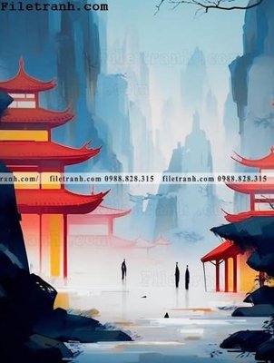 File tranh PSD buc tranh phong canh tan co dien 104 chất lượng cao