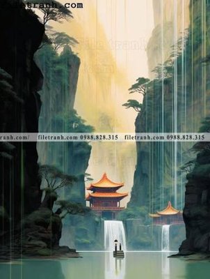 File tranh buc tranh phong canh tan co dien 110 (ảnh gốc) in trần nhà
