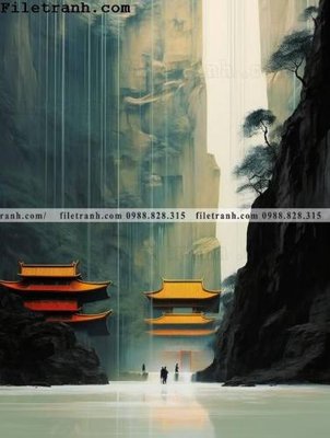 File in mica buc tranh phong canh tan co dien 118 (bản gốc) siêu trong