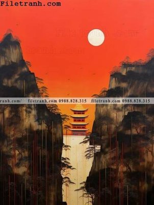 Tải file buc tranh phong canh tan co dien 130 (ảnh gốc) in gạch 3D