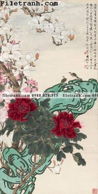 Mua file gốc buc tranh phong canh ve hoa va chim 110 (PSD) tại Filetranh.com