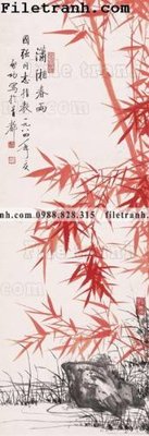 File gốc buc tranh phong canh ve hoa va chim 126 (PNG) nền trong suốt