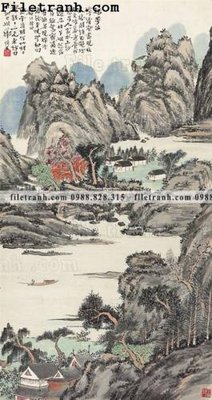 File tranh buc tranh phong canh ve hoa va chim 132 (file gốc) chuẩn màu in