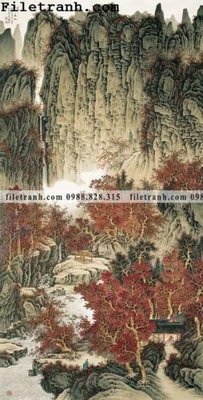 File in ấn buc tranh phong canh ve hoa va chim 173 (bản gốc) sắc nét