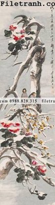 File tranh buc tranh phong canh ve hoa va chim 191 (ảnh gốc) in trần 3D