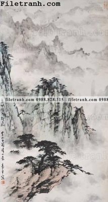 File gốc buc tranh phong canh ve hoa va chim 202 (chuẩn màu) cho in offset