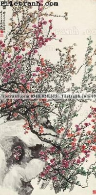 Chi tiết file tranh tráng gương buc tranh phong canh ve hoa va chim 206 (ảnh gốc)