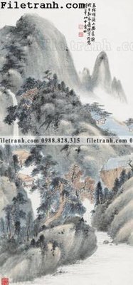 File in mica buc tranh phong canh ve hoa va chim 215 (bản gốc) làm vách ngăn