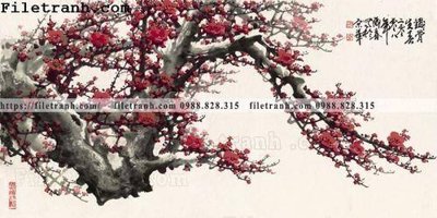 Tải file buc tranh phong canh ve hoa va chim 222 (PSD) cho in tranh kính