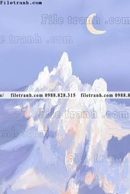 File PSD buc tranh son dau hoa tiet nui va song 655 (gốc) cho in quảng cáo