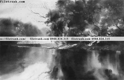 Download file gốc buc tranh son dau phong canh vector 1503 (in lụa) tranh 3D