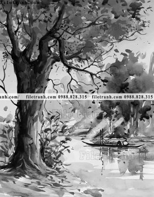 File gốc buc tranh son dau phong canh vector 1528 (in mica) trang trí