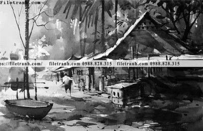 File PSD buc tranh son dau phong canh vector 1538 (bản gốc) đã tách nền