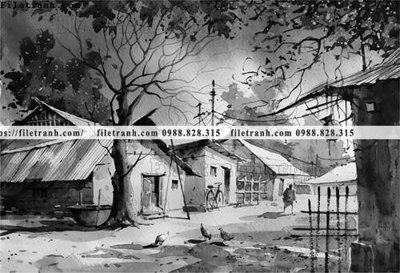 File gốc buc tranh son dau phong canh vector 1548 (in 3D) cho trang trí