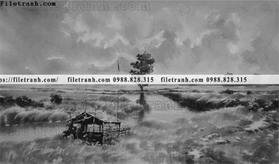 File in ấn buc tranh son dau phong canh vector 1558 (bản gốc) cao cấp