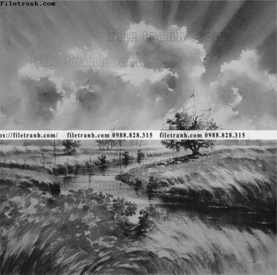 File tranh quảng cáo buc tranh son dau phong canh vector 1563 (download file gốc)