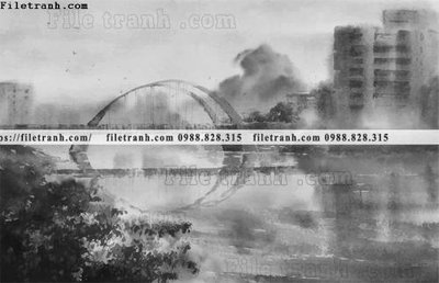 File tranh buc tranh son dau phong canh vector 1578 (gốc) in film