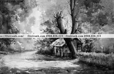 Cung cấp file tranh gốc buc tranh son dau phong canh vector 1597 độc quyền