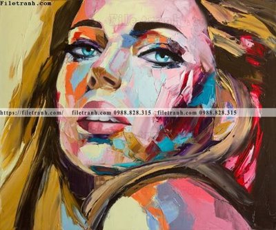 File ảnh buc tranh son dau truu tuong ve tay phu nu 518 (gốc) cho trang trí nội thất