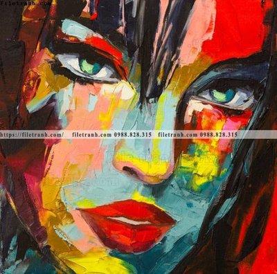 File gốc buc tranh son dau truu tuong ve tay phu nu 526 (in lụa) trang trí tường