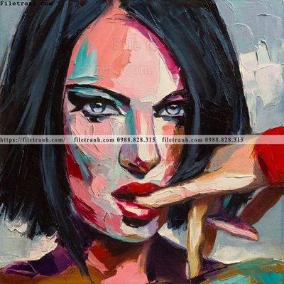 File tranh buc tranh son dau truu tuong ve tay phu nu 527 (bản gốc) trang trí văn phòng