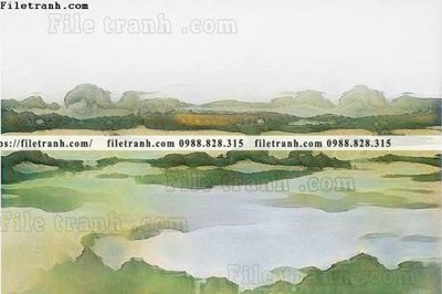 Tải file buc tranh truu tuong don gian mau xanh lam va xanh luc 615 (ảnh gốc) in tranh kính