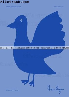 File gốc buc tranh truu tuong mau xanh va trang cua Phap 141 (in lụa) cao cấp